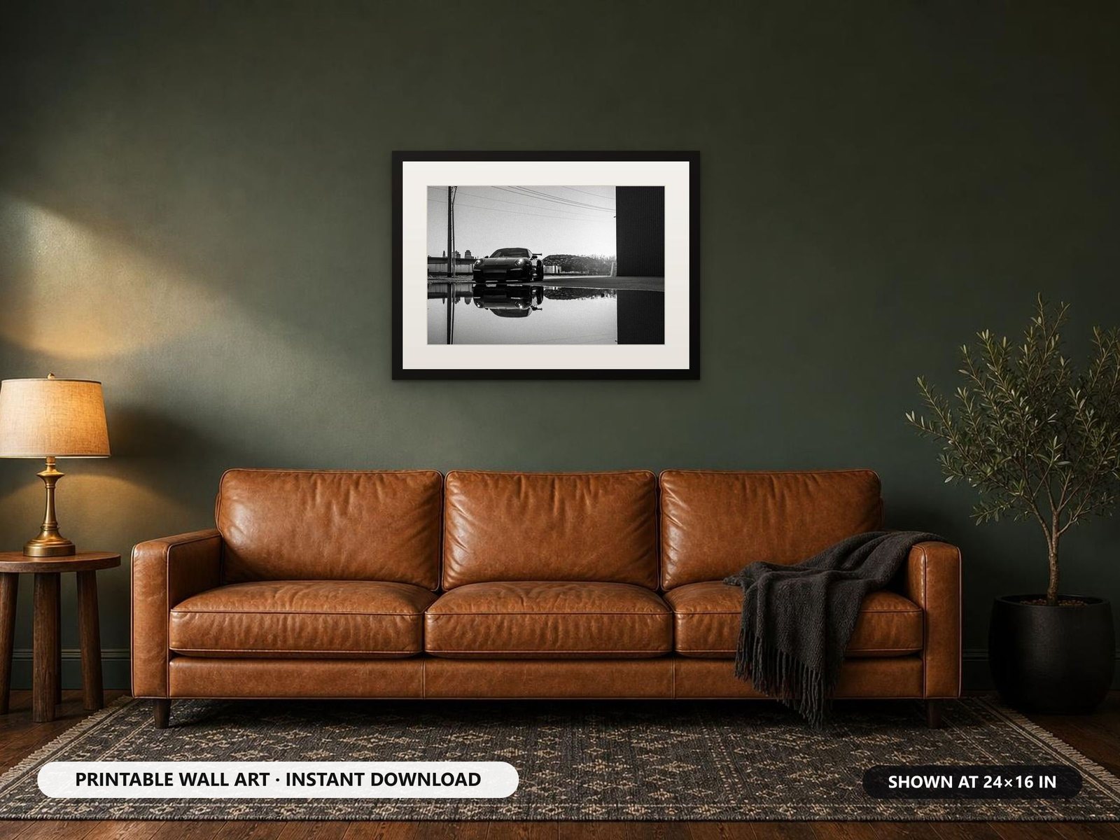 Porsche 911 GT3 RS Black and White Printable